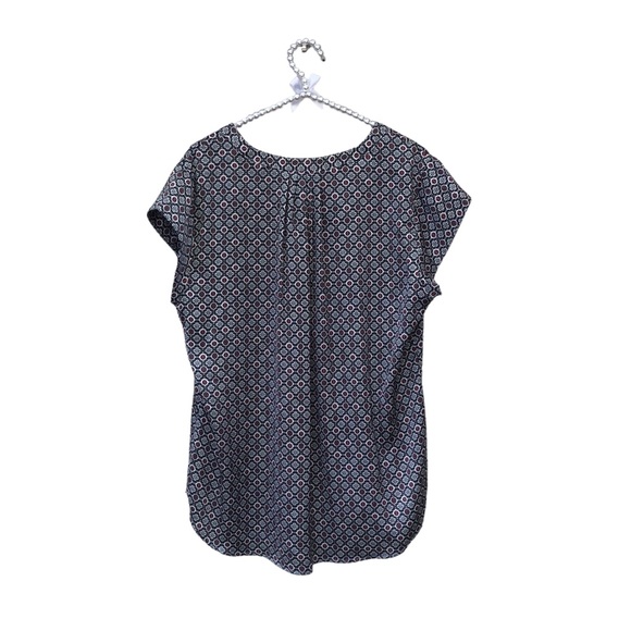 Liz Claiborne Red & Black Patterned Blouse size Large - Picture 6 of 7